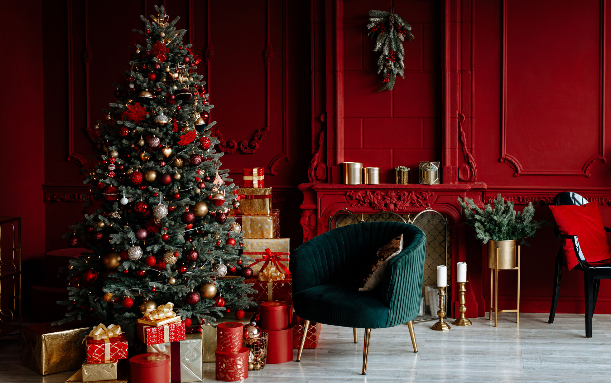 Homestreet® Extra long 45 metre guirlandes dans un choix de rouge 45,7 m Argent ou doré Décoration de Noël.... 