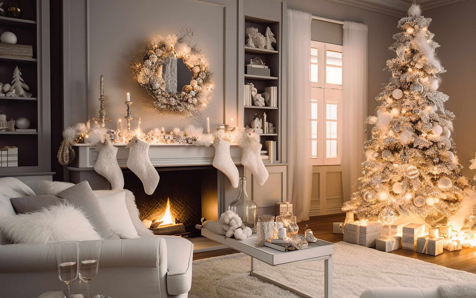 Sapin de Noël Blanc : looker votre salon pour une belle harmonie