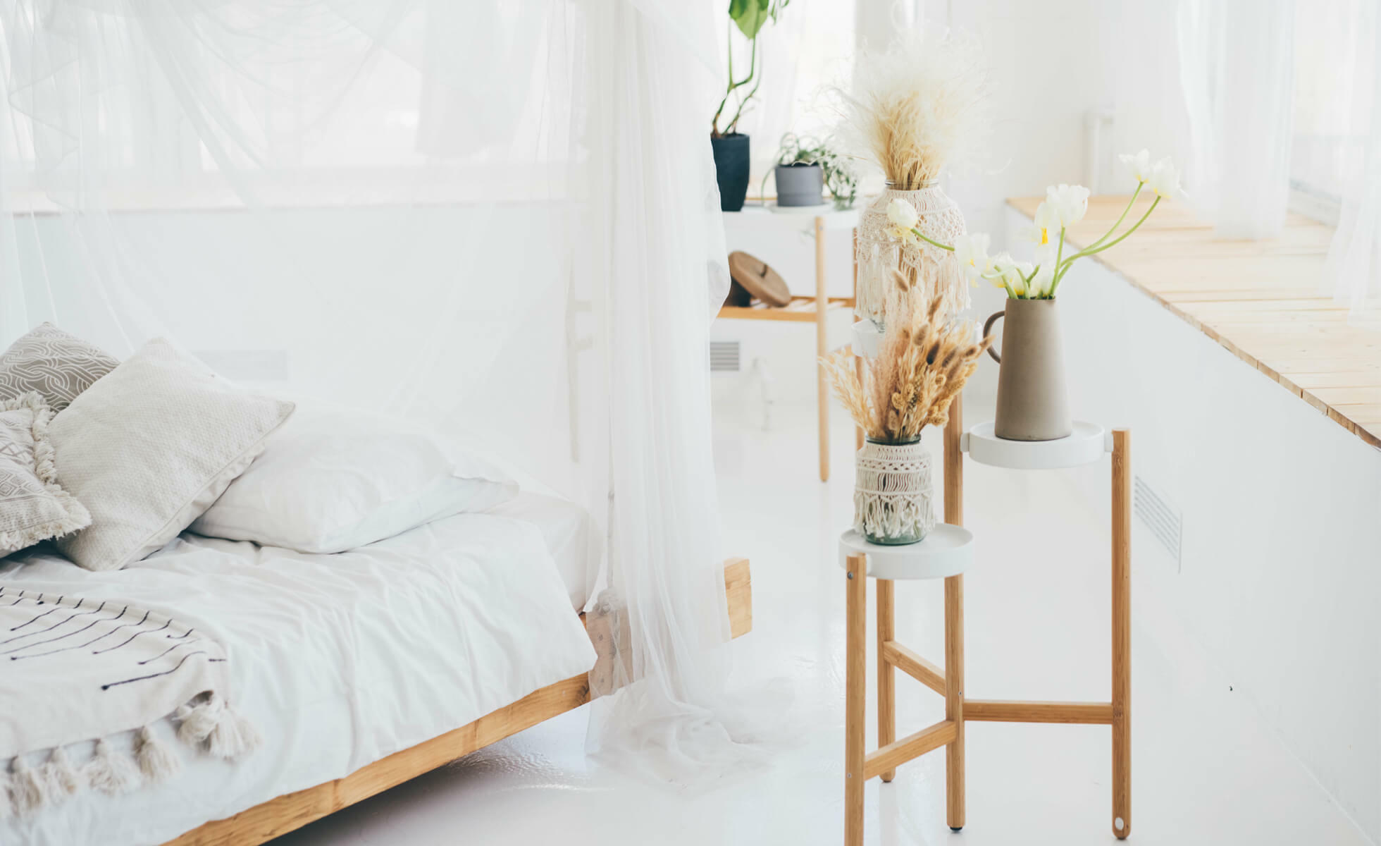 déco chambre blanc et bois