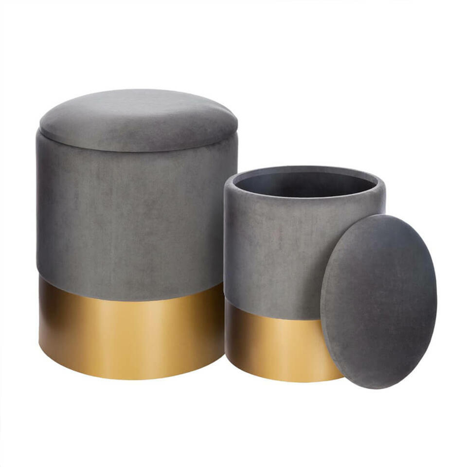 pouf de rangement en velour