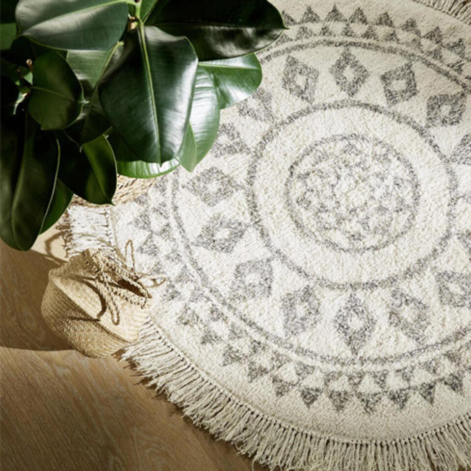 tapis rond motifs ethniques