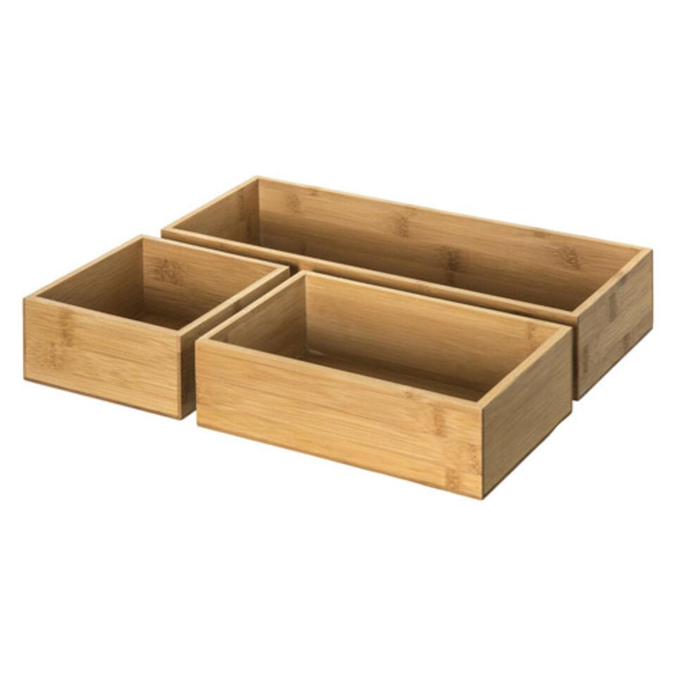 boite de rangement en bambou pour salle de bain