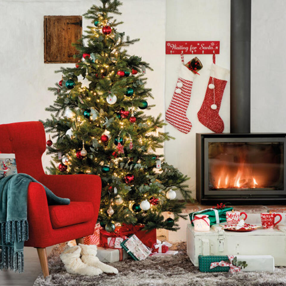 sapin de Noël couleurs rouge et vert