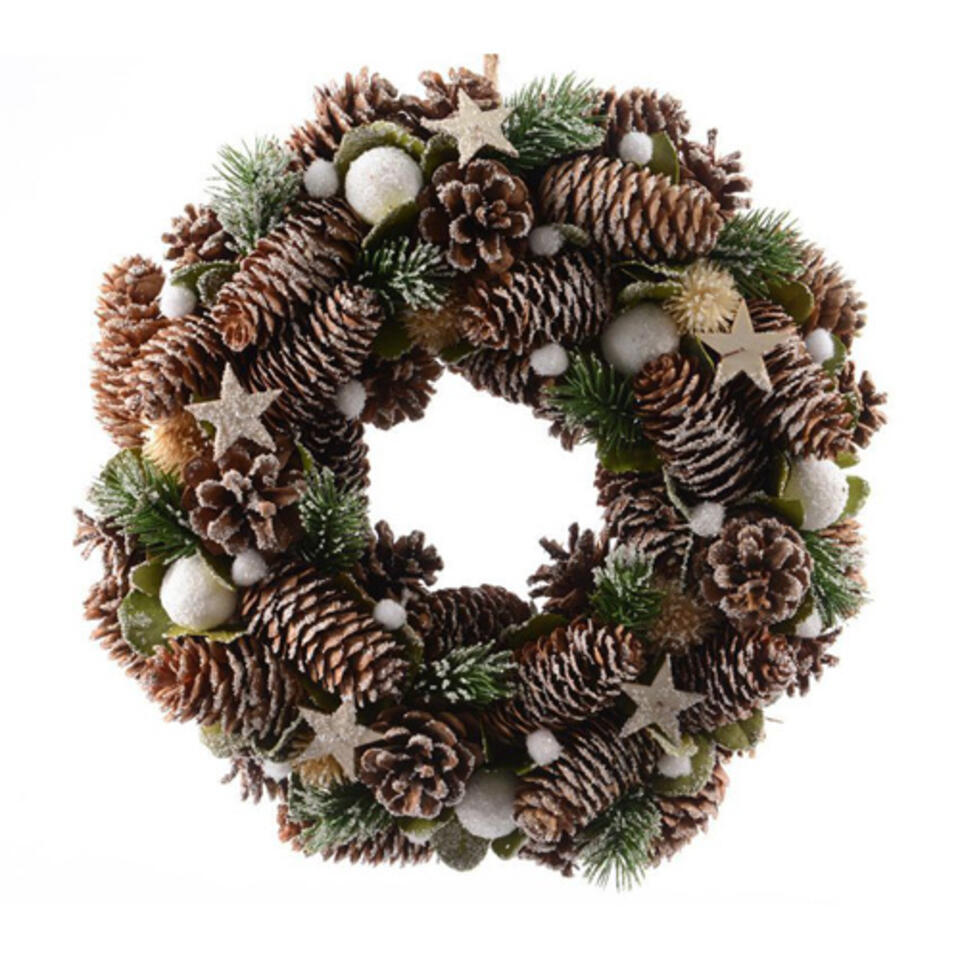 couronne de Noël avec pommes de pin