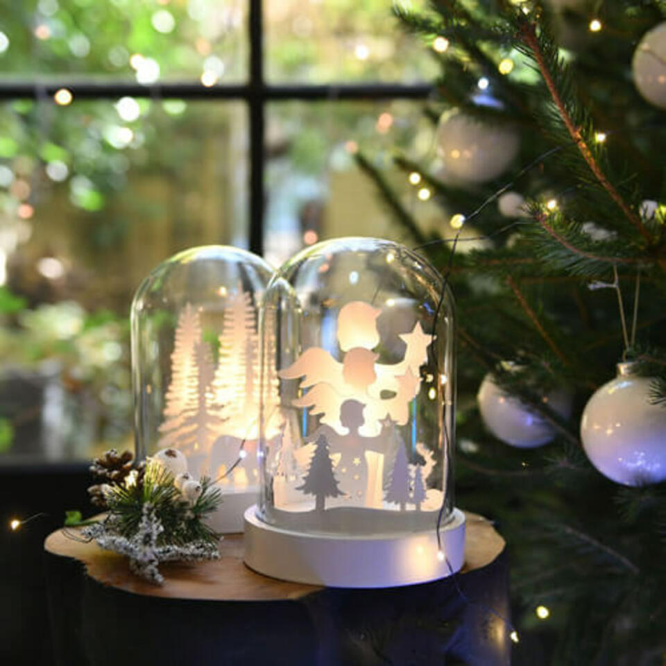 décoration lumineuse sous cloches