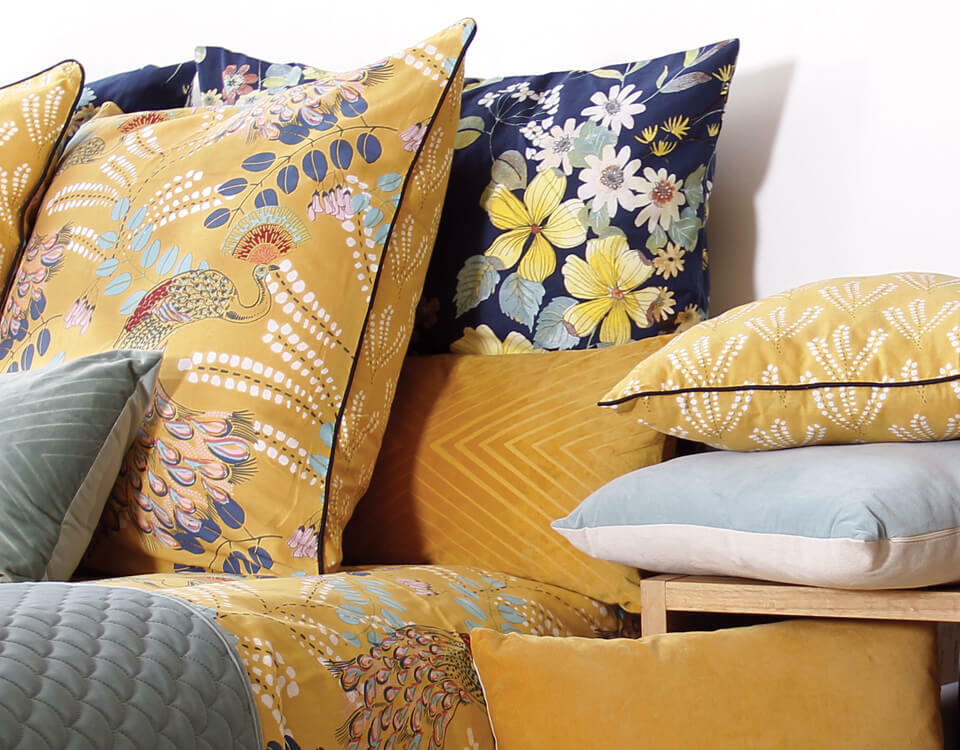 chambre bleu et jaune