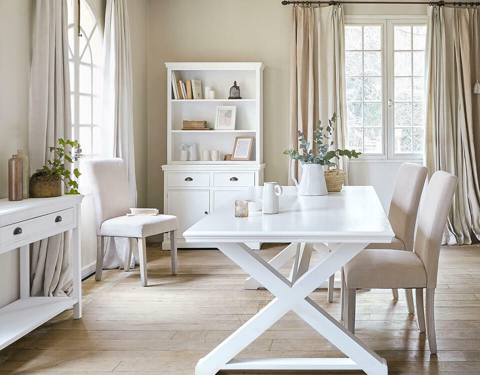 salle à manger meubles blancs