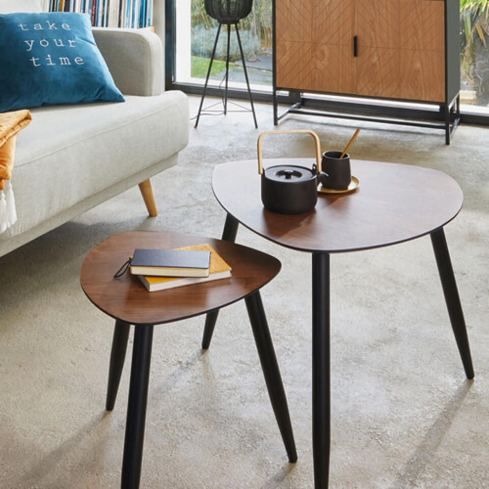 table basse en bois style vintage