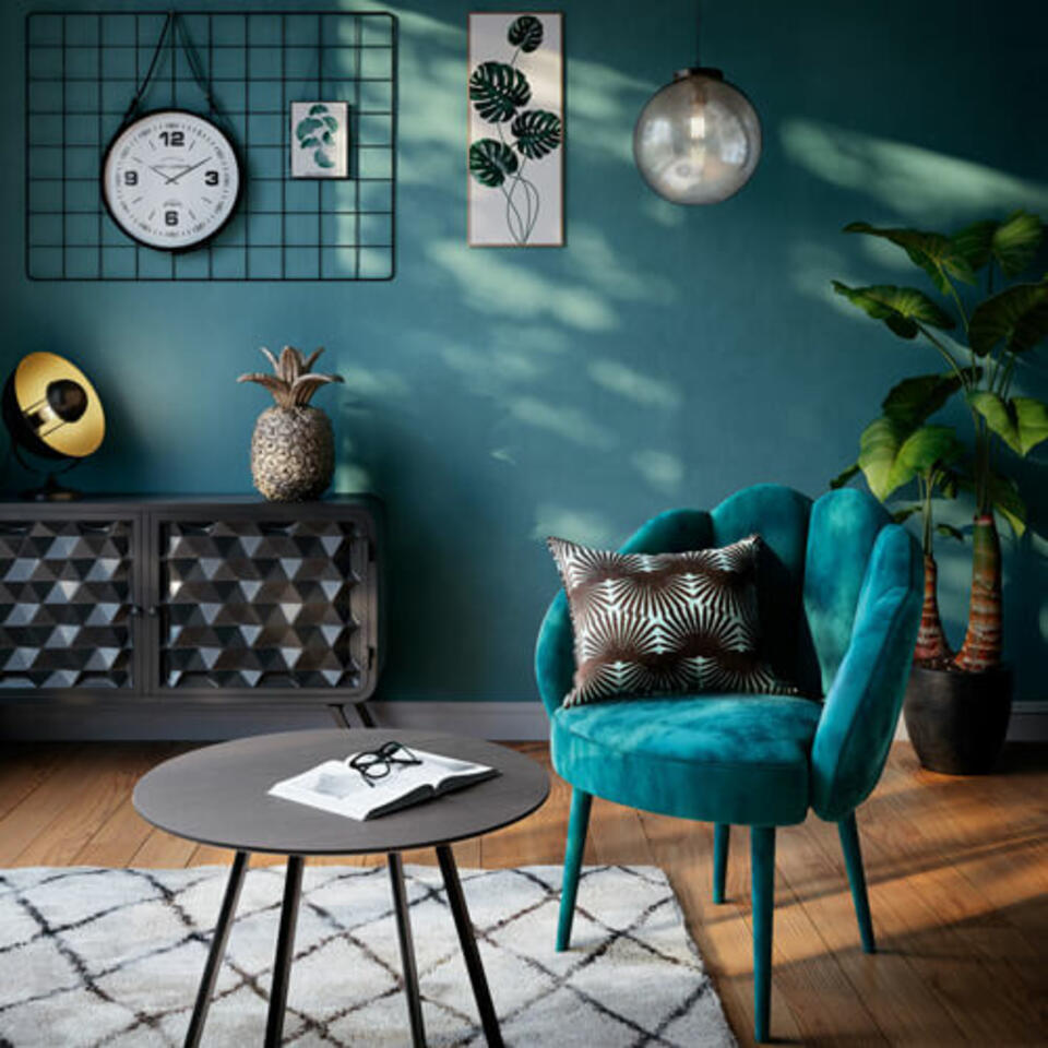 fauteuil bleu canard