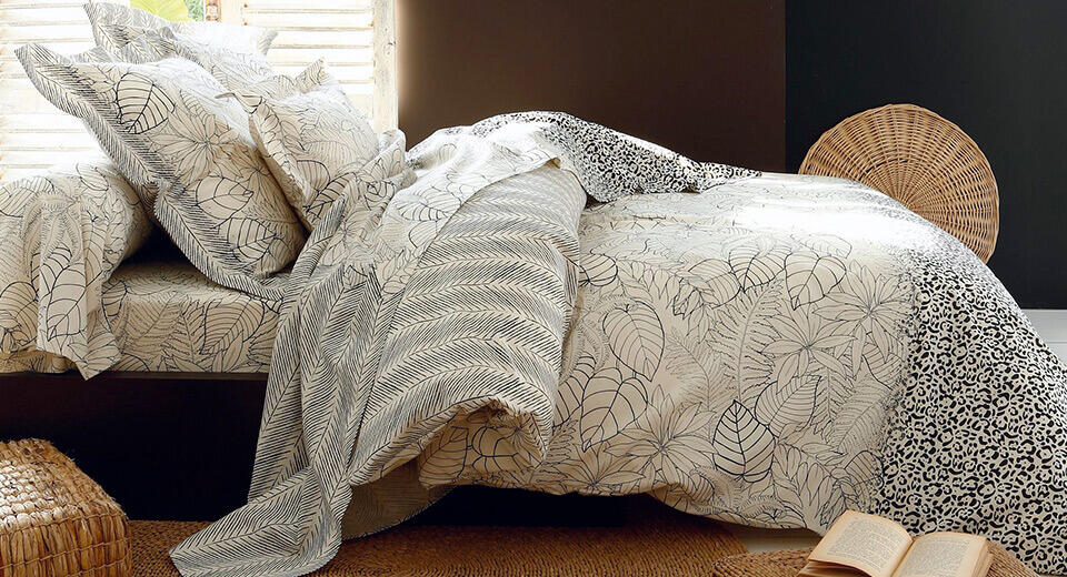housse de couette avec motif végétal