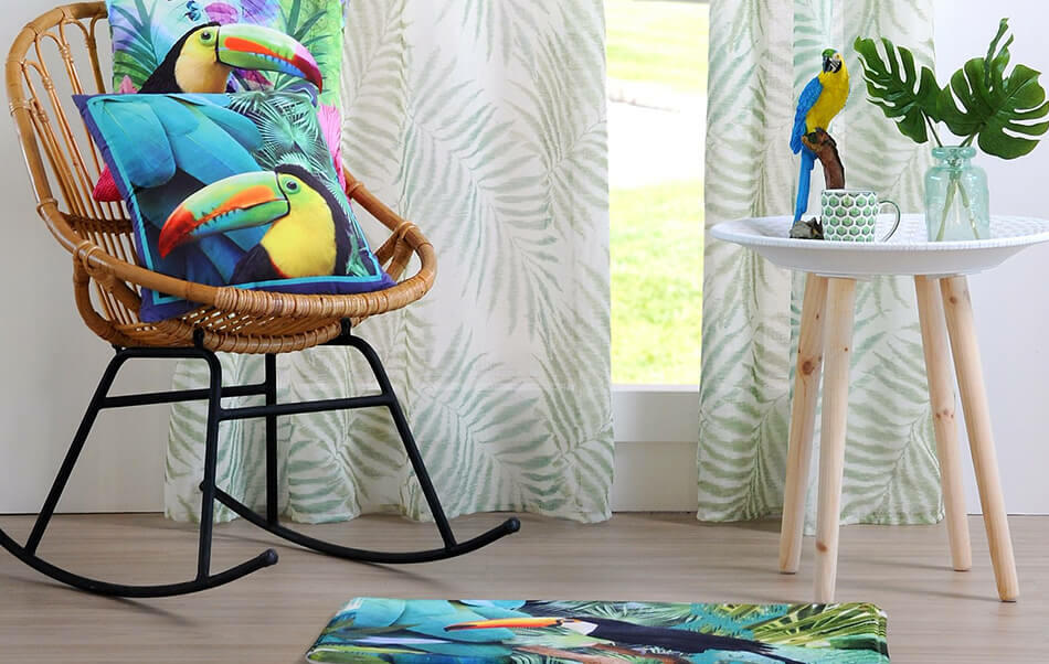 déco textile tendance tropicale en solde