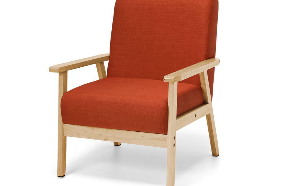 Fauteuil rouge brique soldé
