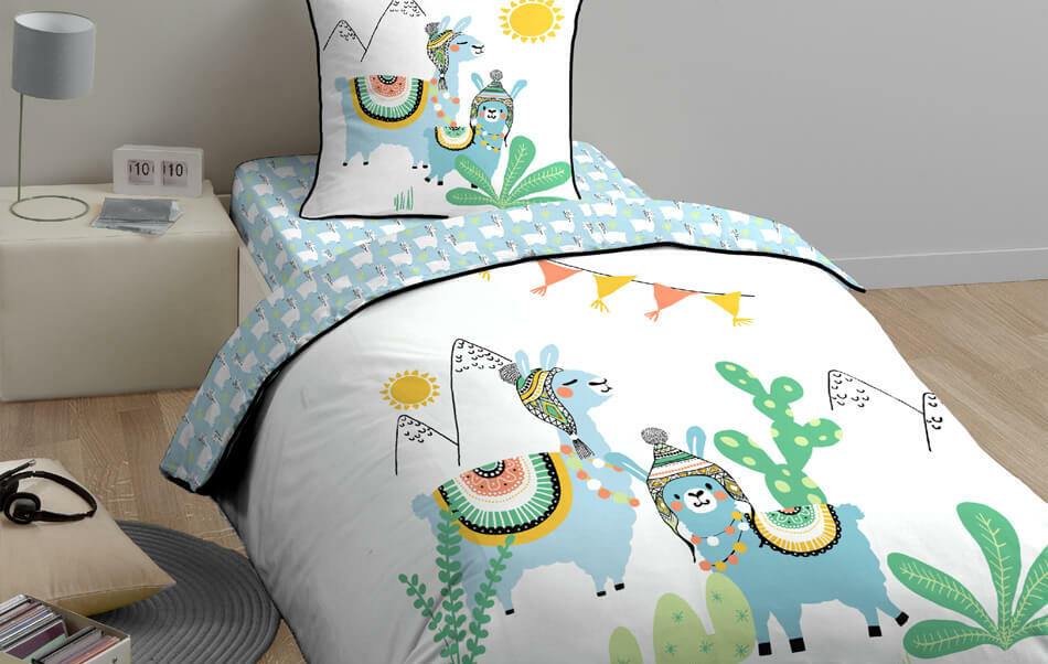 housse de couette enfant avec lamas