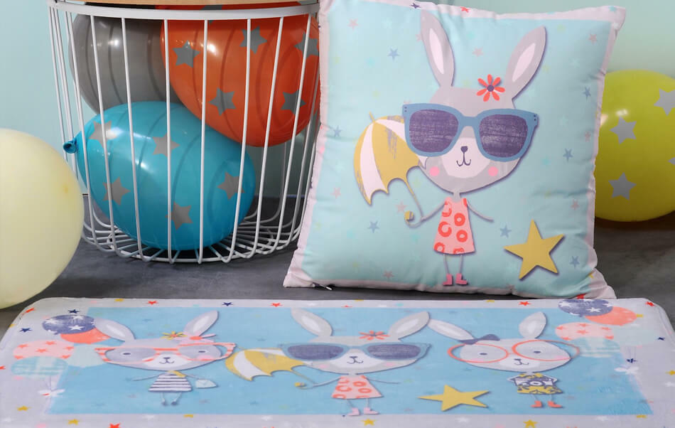 tapis et coussins pour chambre d'enfants
