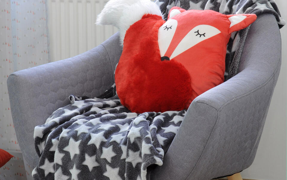 coussin pour enfant en forme de renard