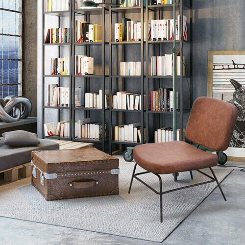 fauteuil vintage effet cuir