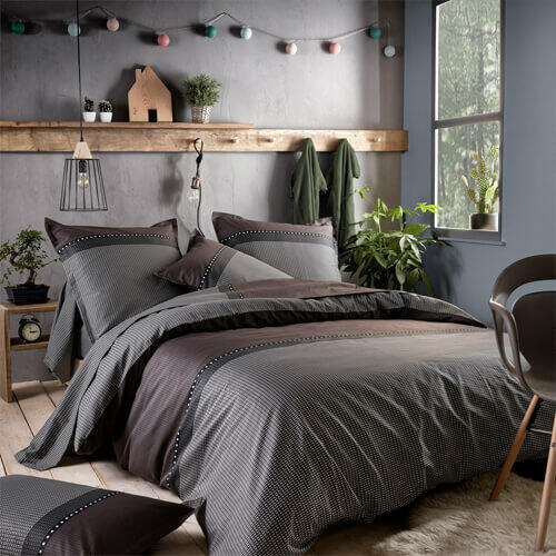 housse de couette noire en satin