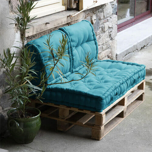 coussins pour palettes bleus