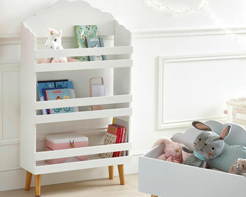 bibliothèque enfant blanche