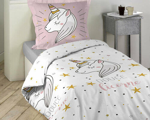 housse de couette licorne 140x200