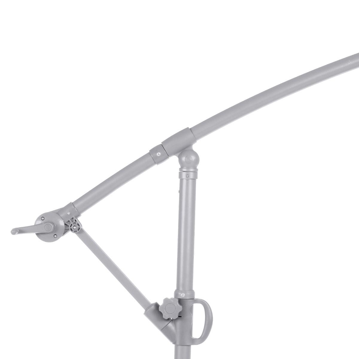 Parasol déporté carré Janeiro (L 2,5 x l 2,5 m) - Bleu canard 5