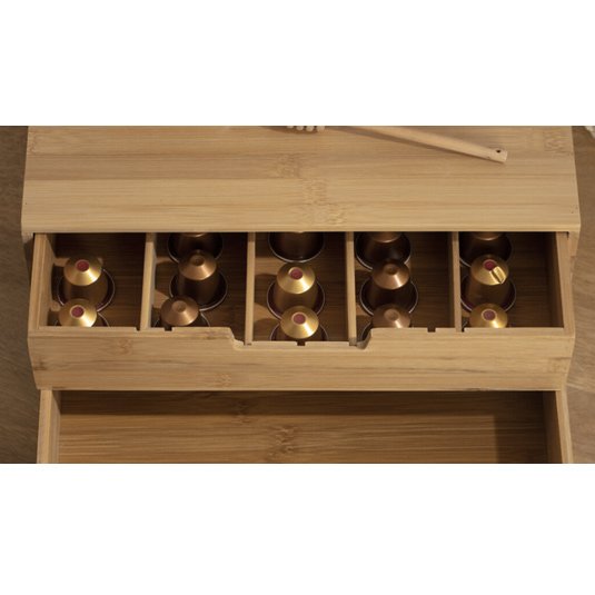Support à cafetière avec tiroirs range capsule Siao Marron 2