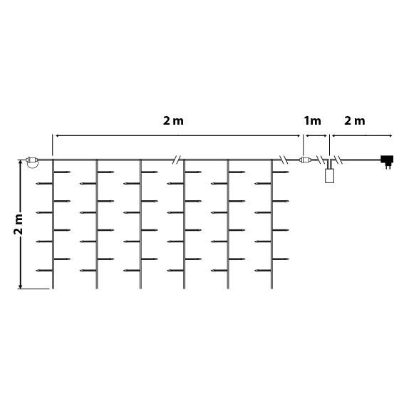 Rideau lumineux interconnectable H2 m Blanc froid 96 LED 2