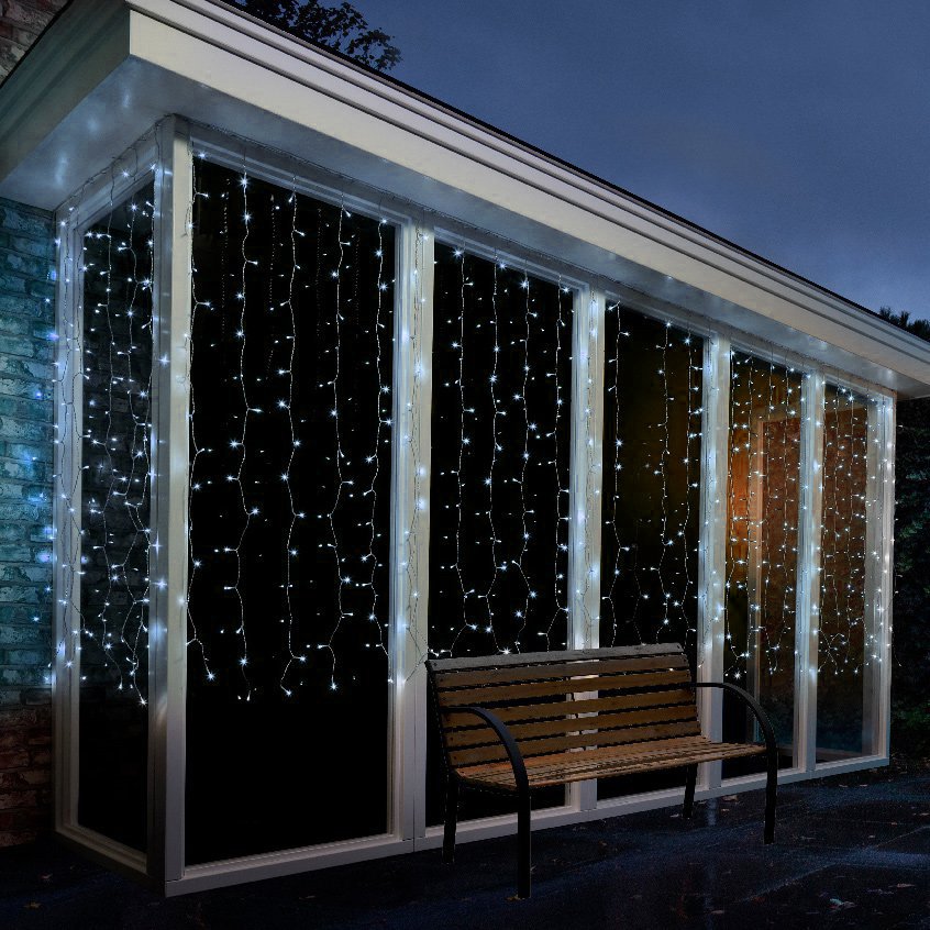 Rideau lumineux H1,50 m Super chaser Blanc froid 240 LED 1