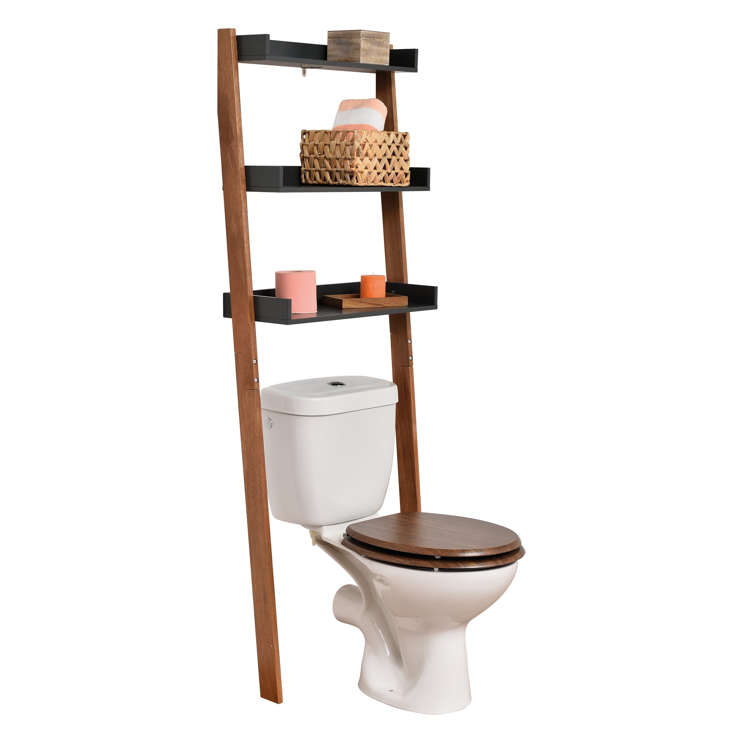 Meuble dessus WC 3 étagères Elément Acacia 1