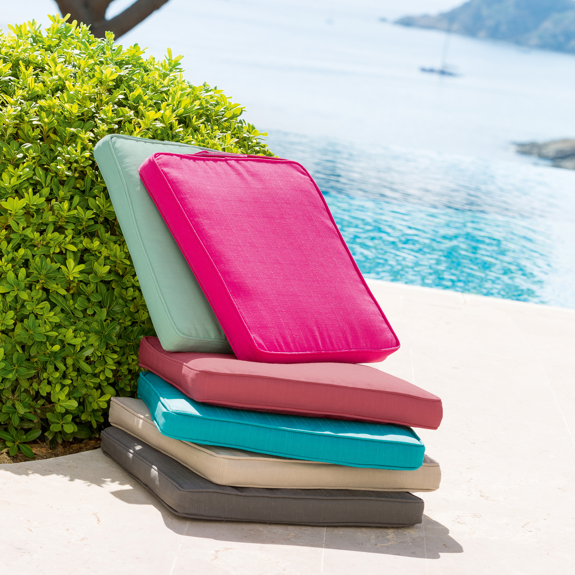  Coussin de chaise (40 cm) Korai Rose Marsala 2
