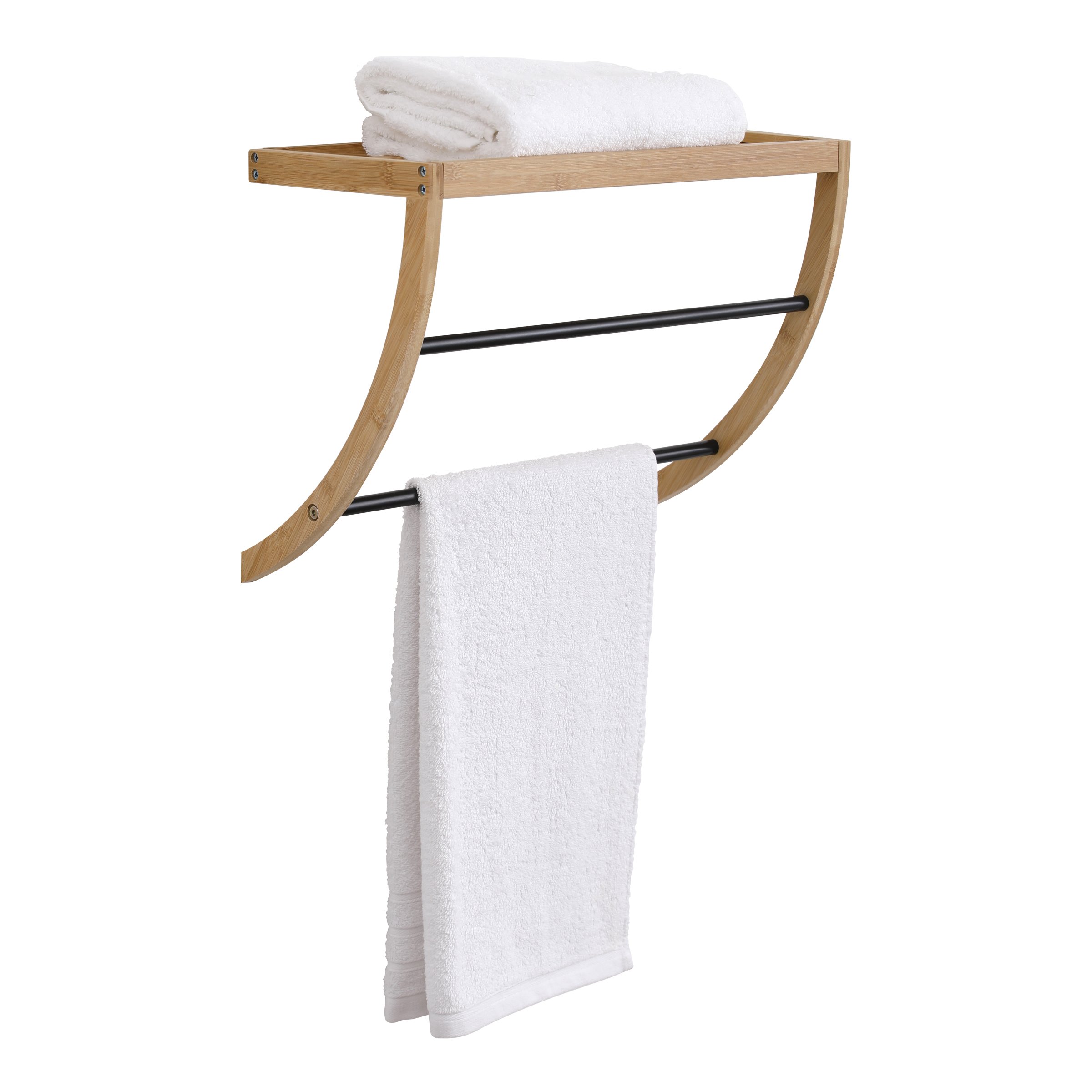 Porte serviette mural Bambou Noir 1