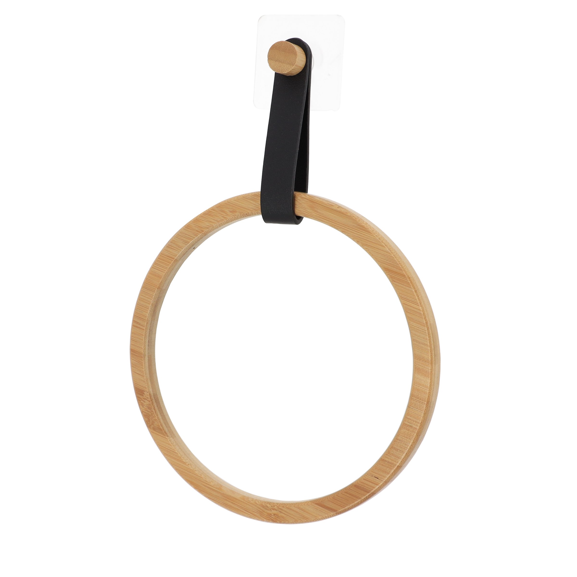 Porte serviette adhésif arrondi Easy Chic Noir 2