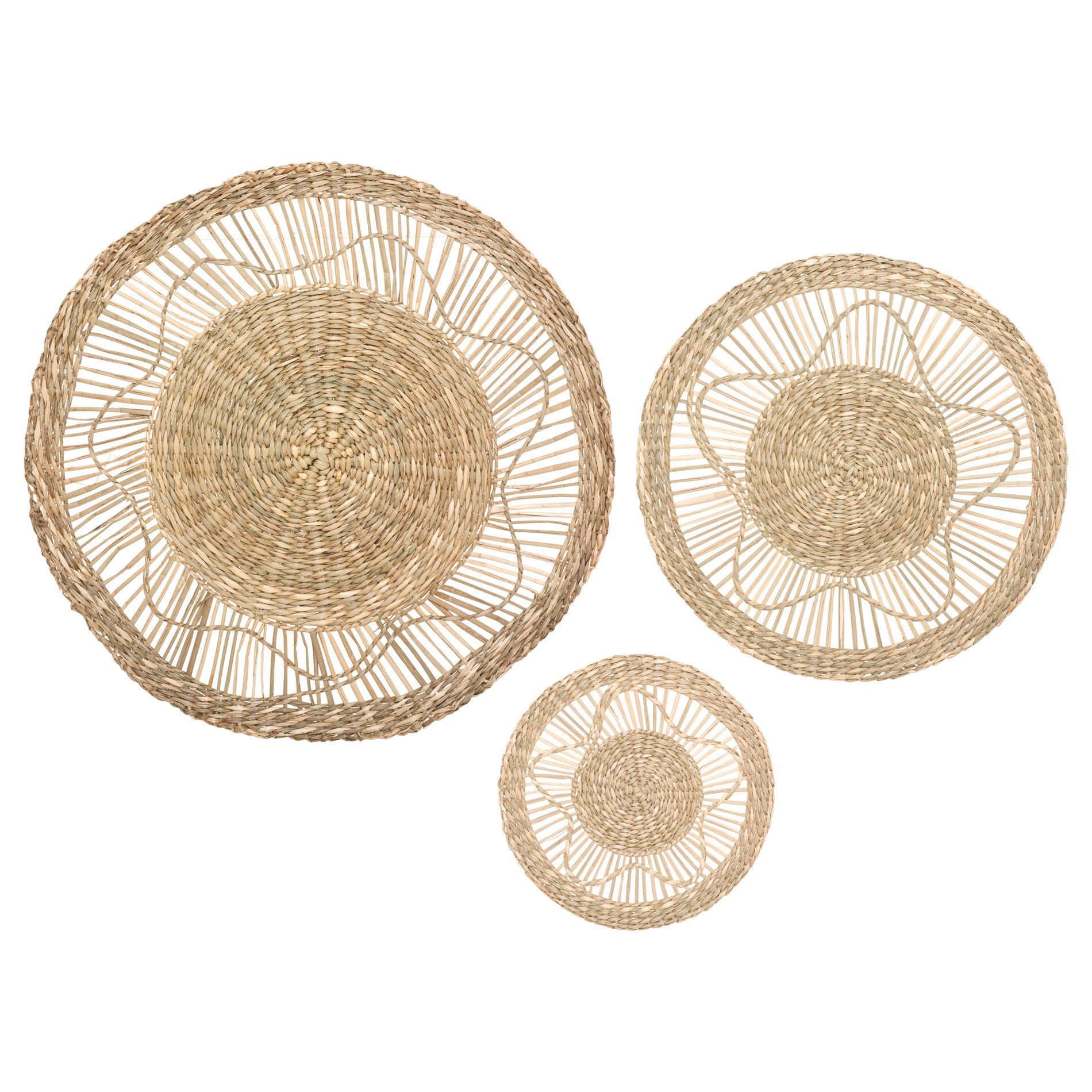 Lot de 3 décorations murales roseau Seagrass Beige 2