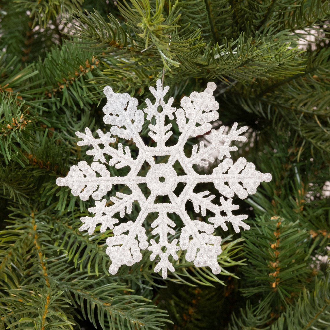 Lot de 12 étoiles de Noël à suspendre Morzine Blanc 3