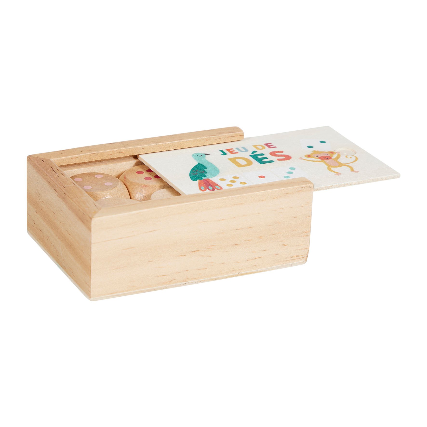Jeu de dés bois Multicolore