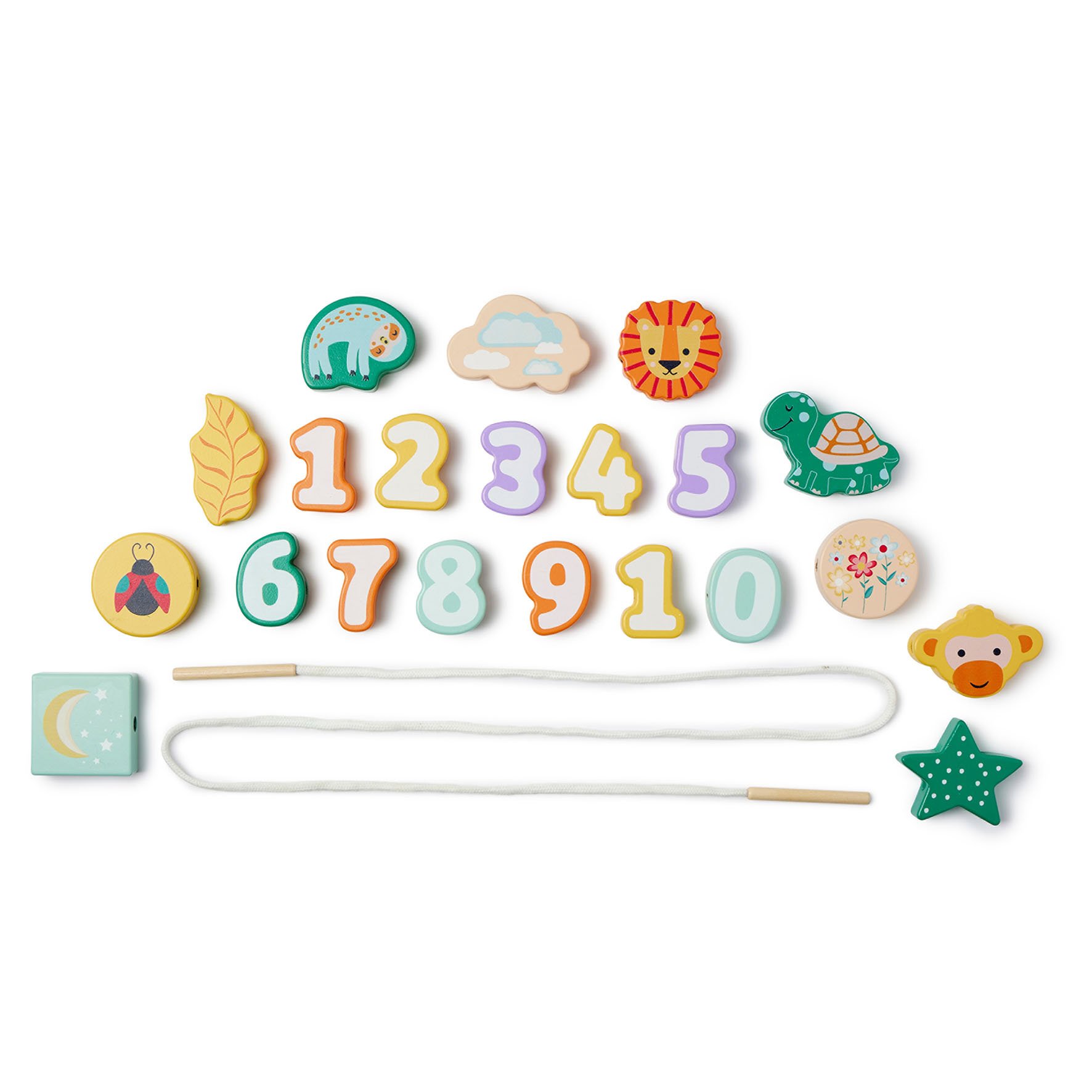 Jeu de perles en bois Animaux Multicolore 1