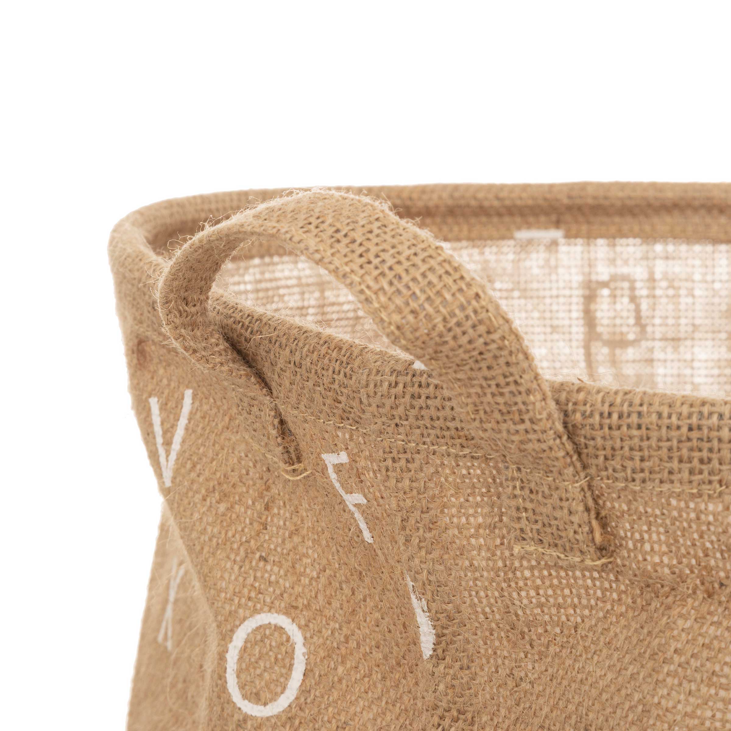 Panier à jouets jute Alphabet Beige 2