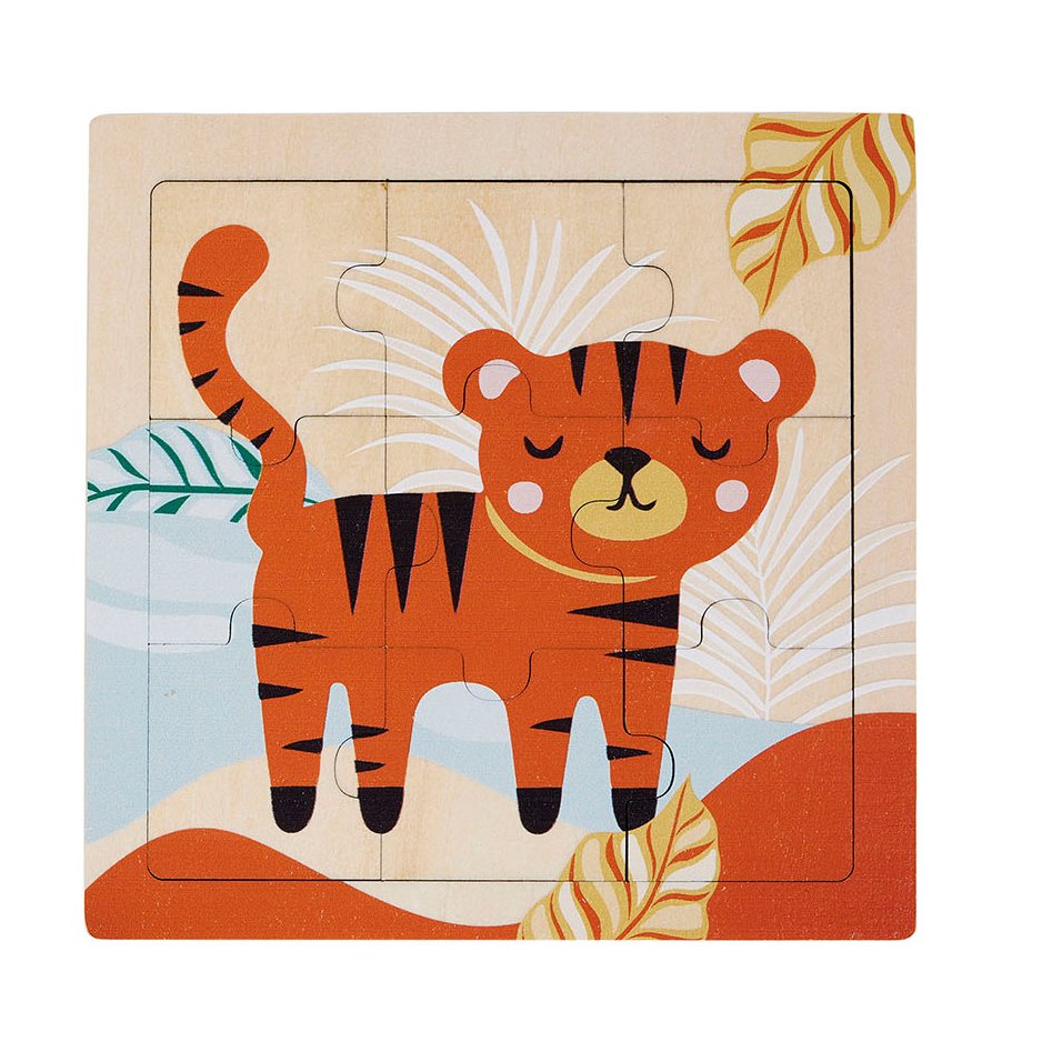 Puzzle bois enfant 9 pièces Tortue Multicolore MOD B 1