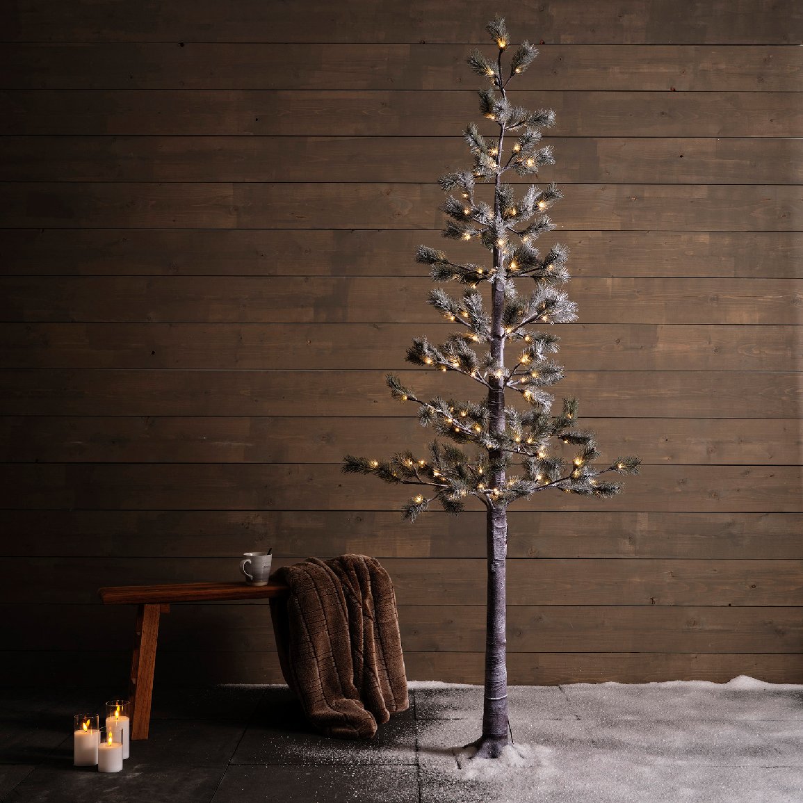 Sapin moderne lumineux Hexy H240  cm Blanc chaud
