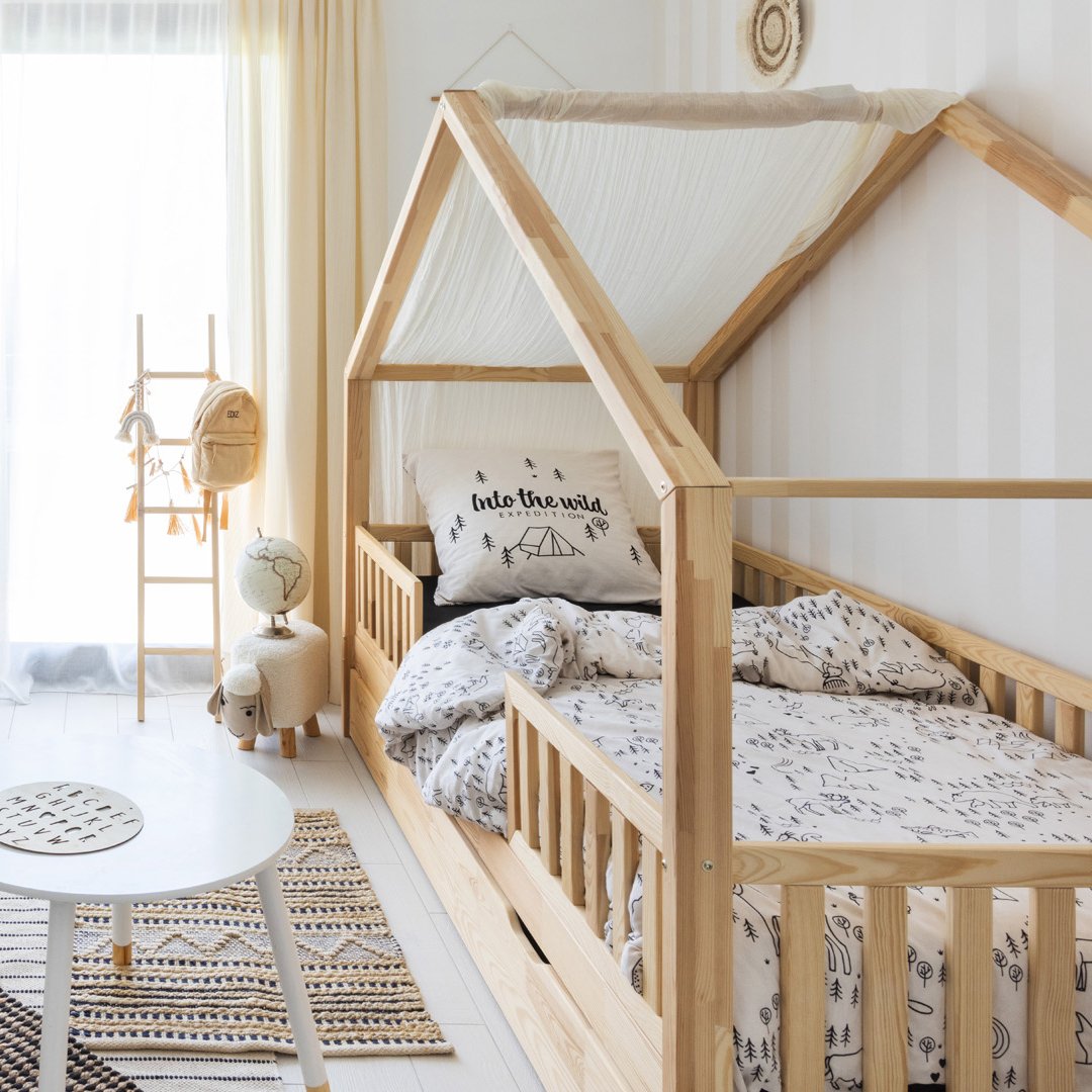 Housse de couette et une taie enfant coton (140 cm) Wild Ecru 3