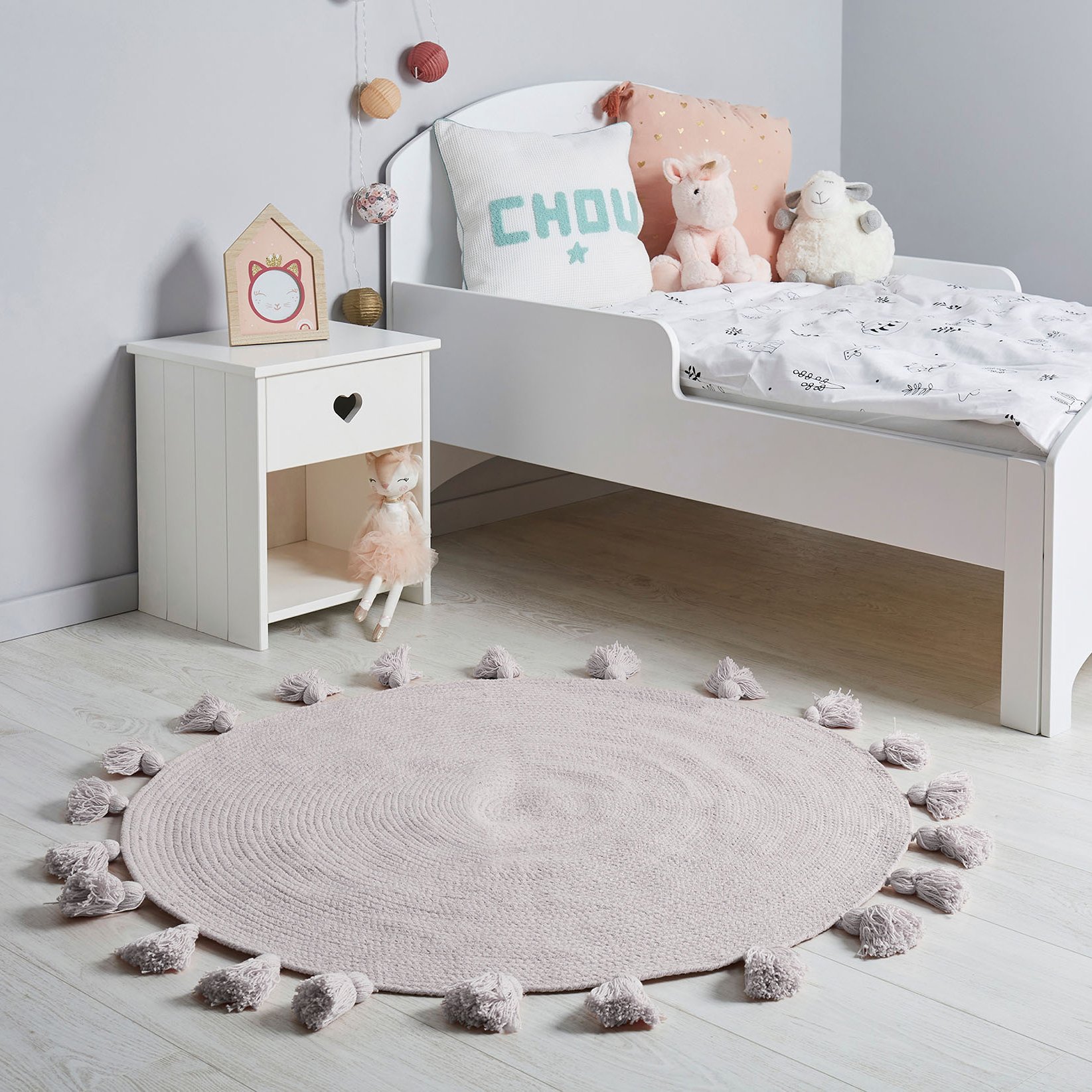Tapis coton enfant (90 cm) Lou Gris