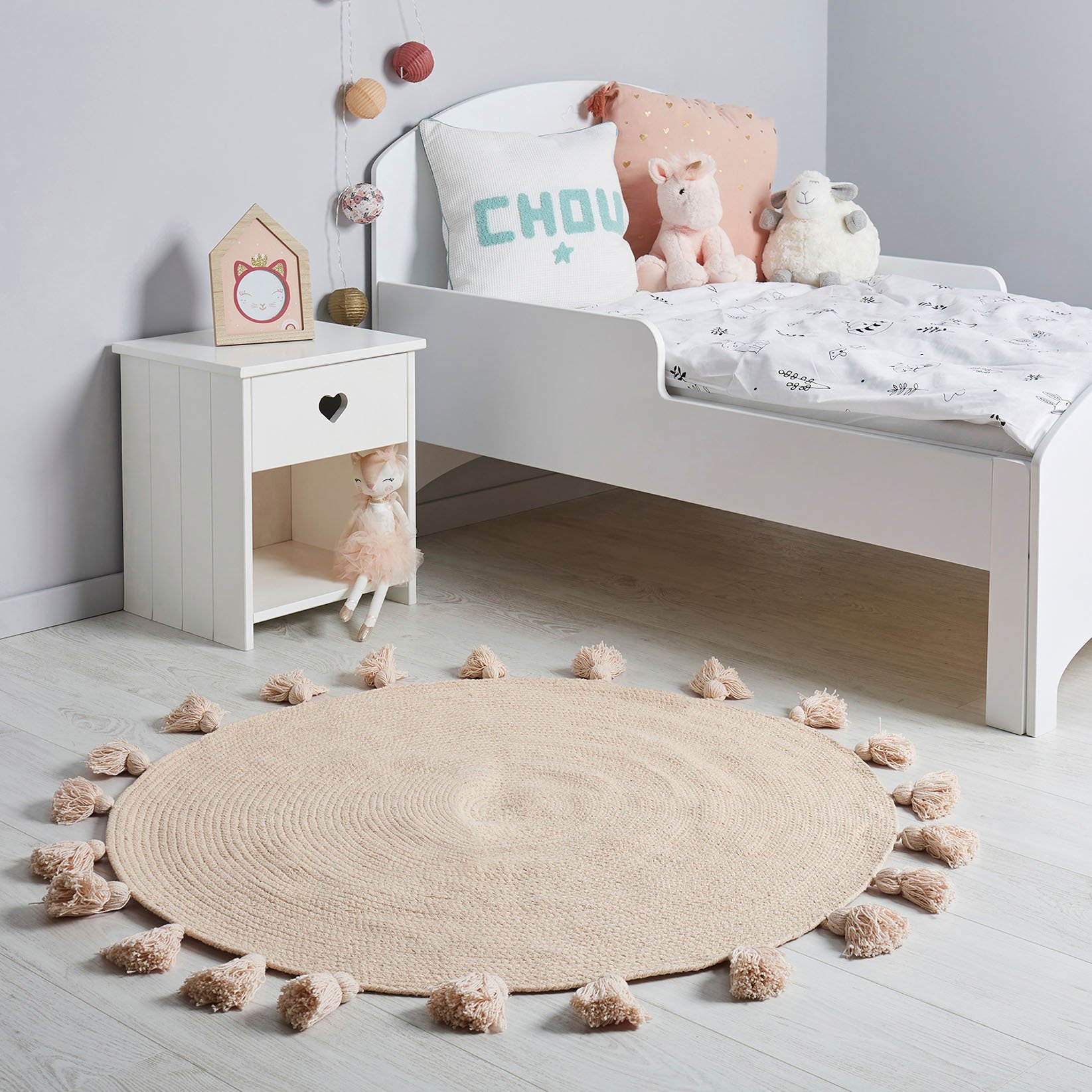 Tapis coton enfant (90 cm) Lou Ecru 1