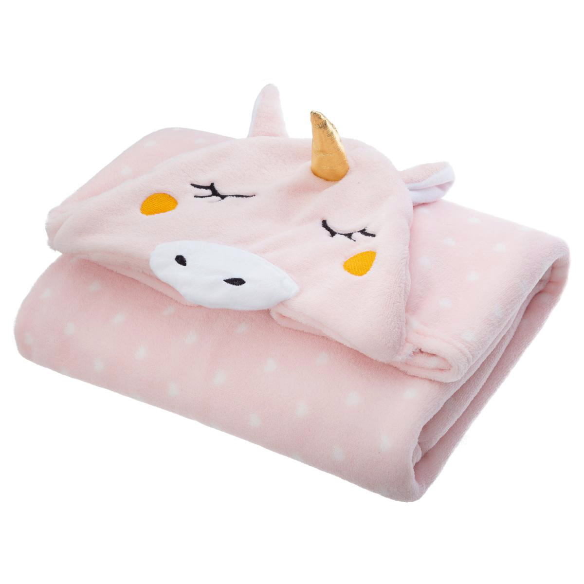 Plaid à capuche enfant Licorne Rose 3