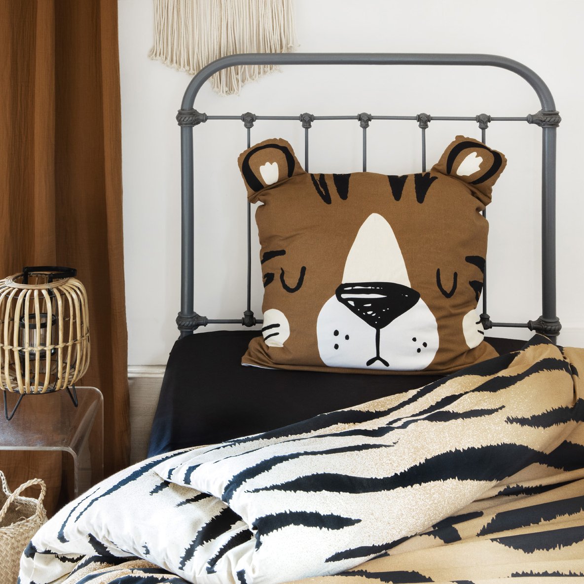 Housse de couette et une taie enfant coton (140 cm) Diego Marron 5