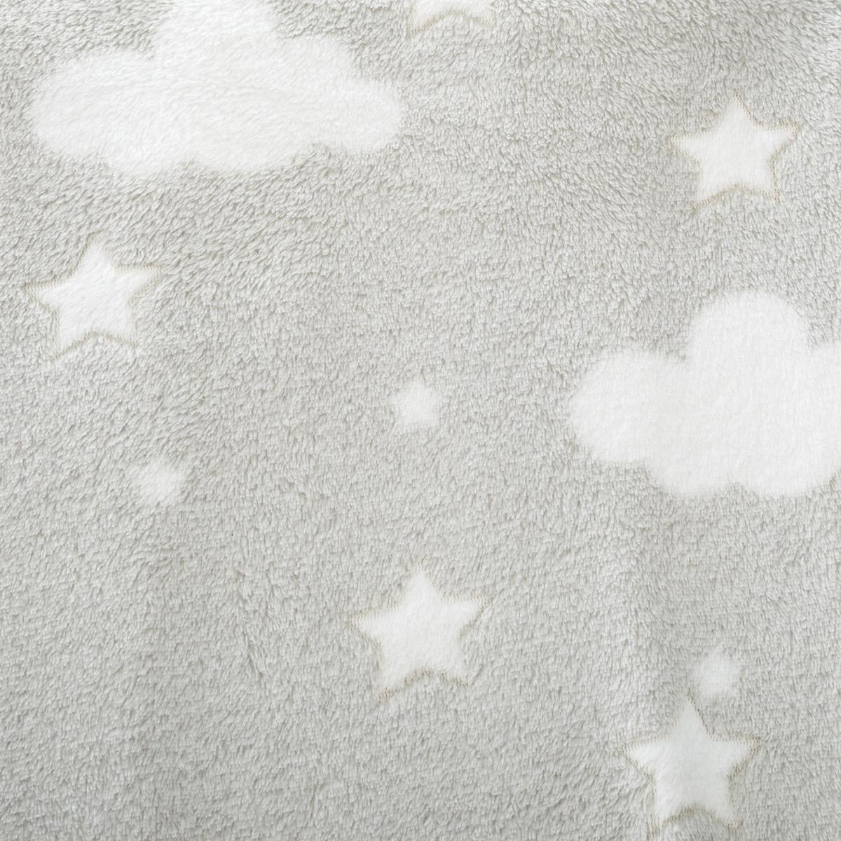 Plaid polaire enfant (150 cm) phosphorescent Voie lactée Gris clair 3