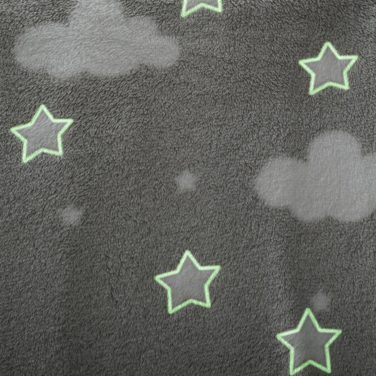Plaid polaire enfant (150 cm) phosphorescent Voie lactée Gris clair 4