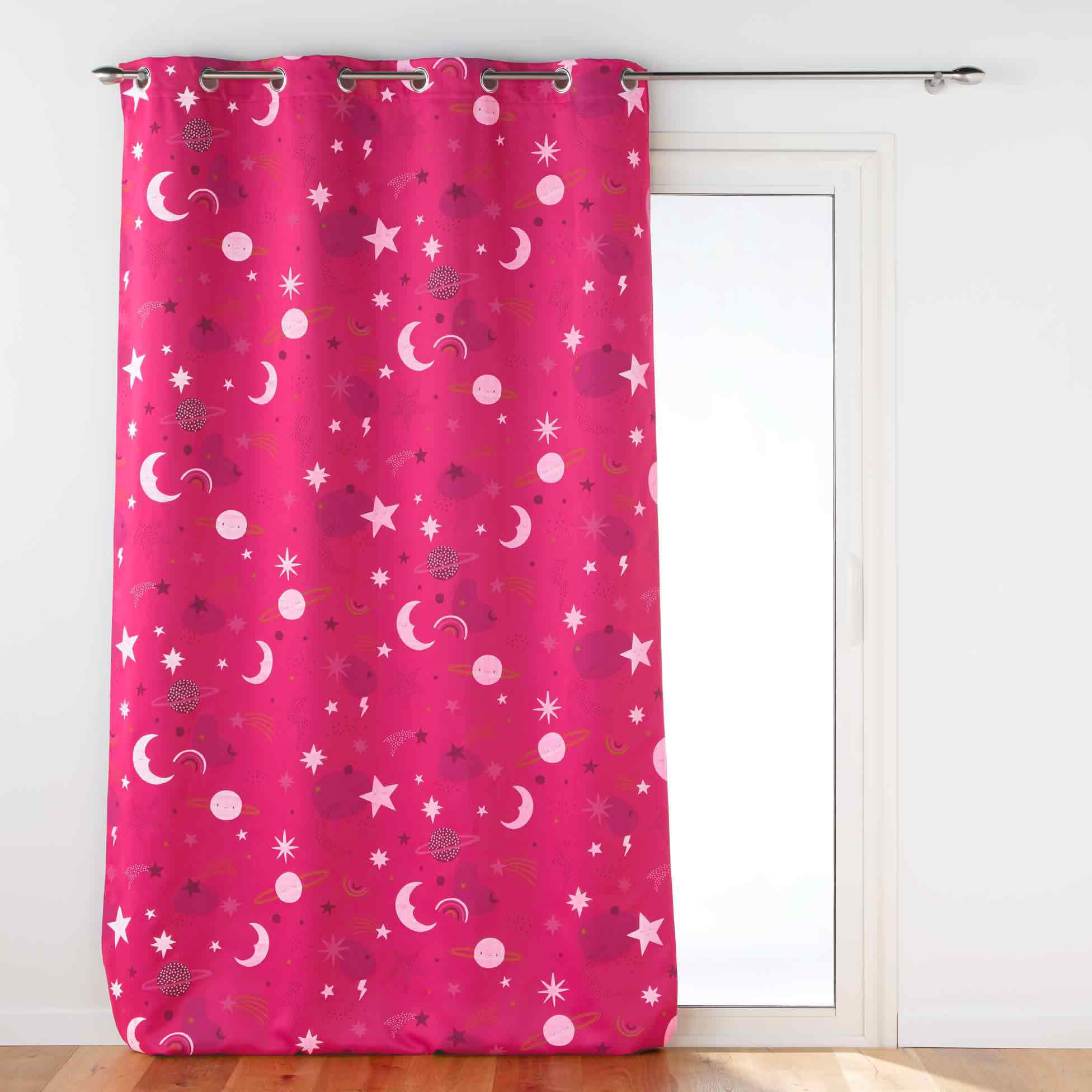 Rideau occultant enfant (140 x 260 cm) Moonlight Rose fuchsia 3