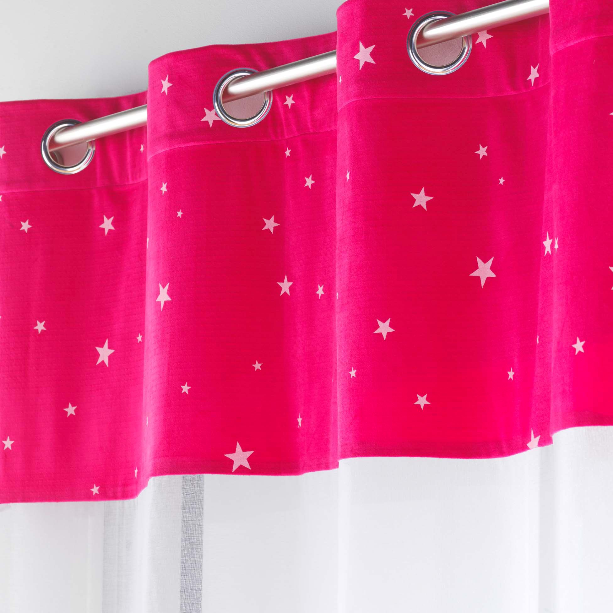 Voilage phosphorescent enfant (140 x 240 cm) Moonlight Rose fuchsia 5