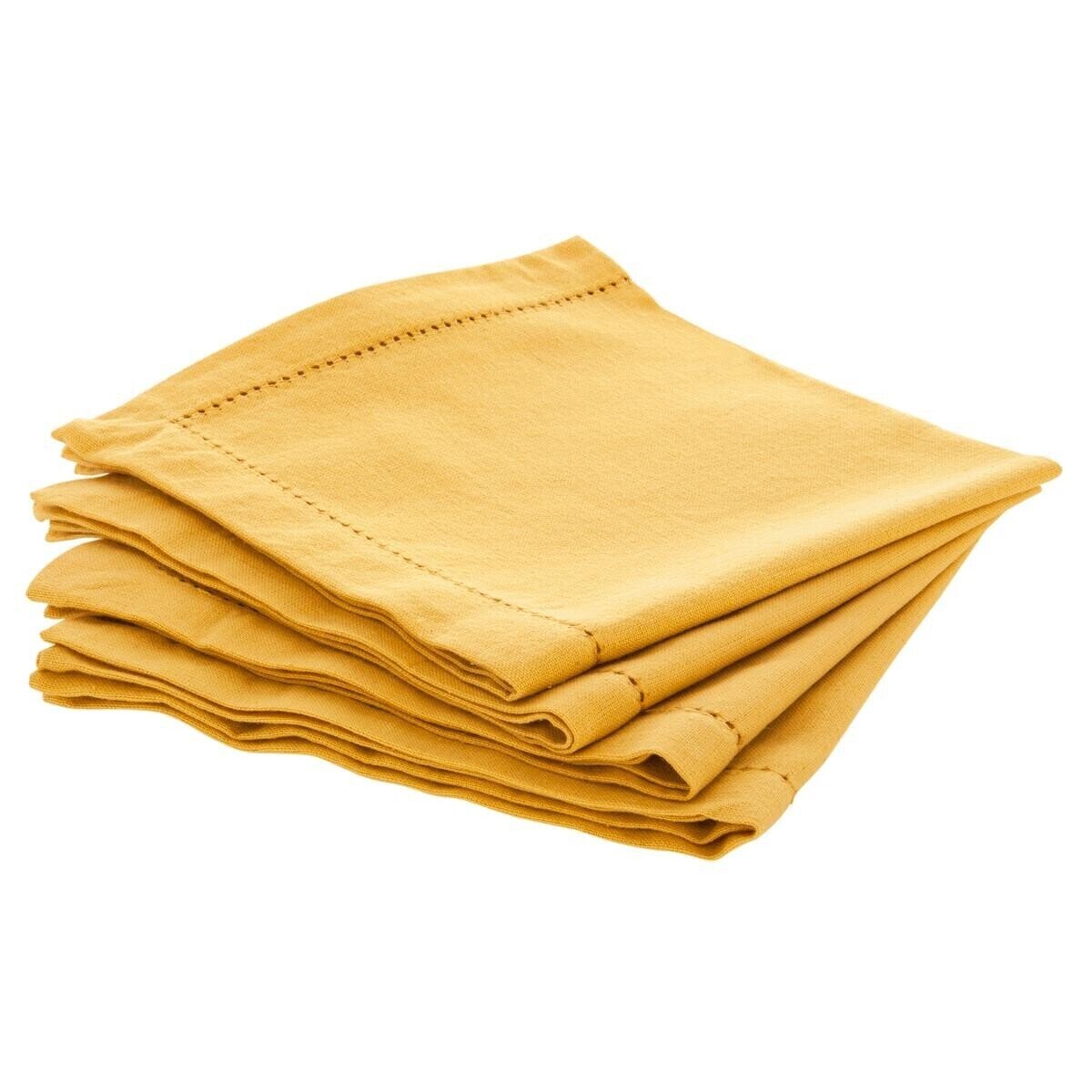 Lot de 4 serviettes Chambray Ocre 3