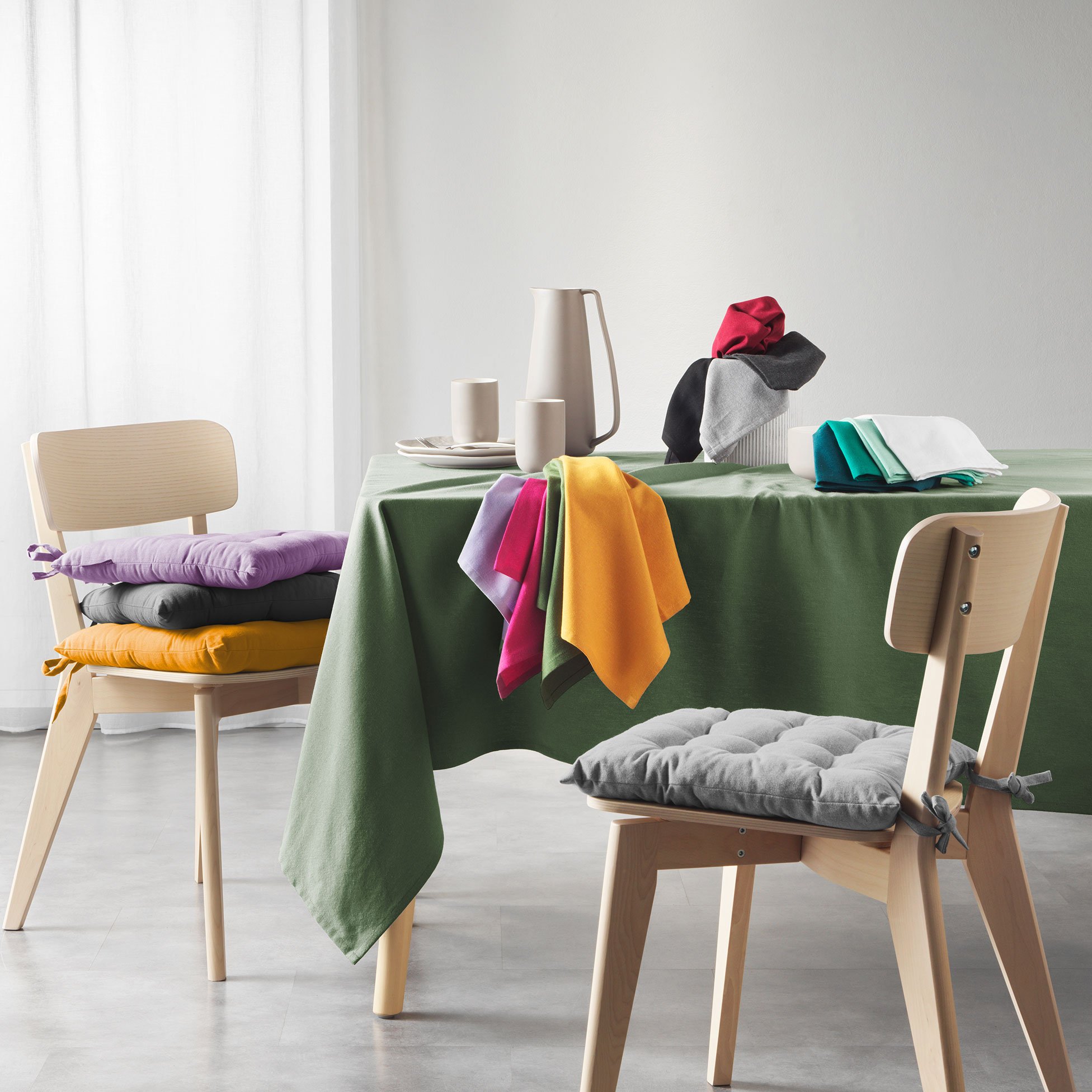 Nappe rectangulaire coton recyclé (L240 cm) Mistral Jaune moutarde 2